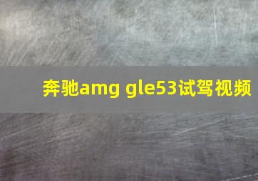 奔驰amg gle53试驾视频